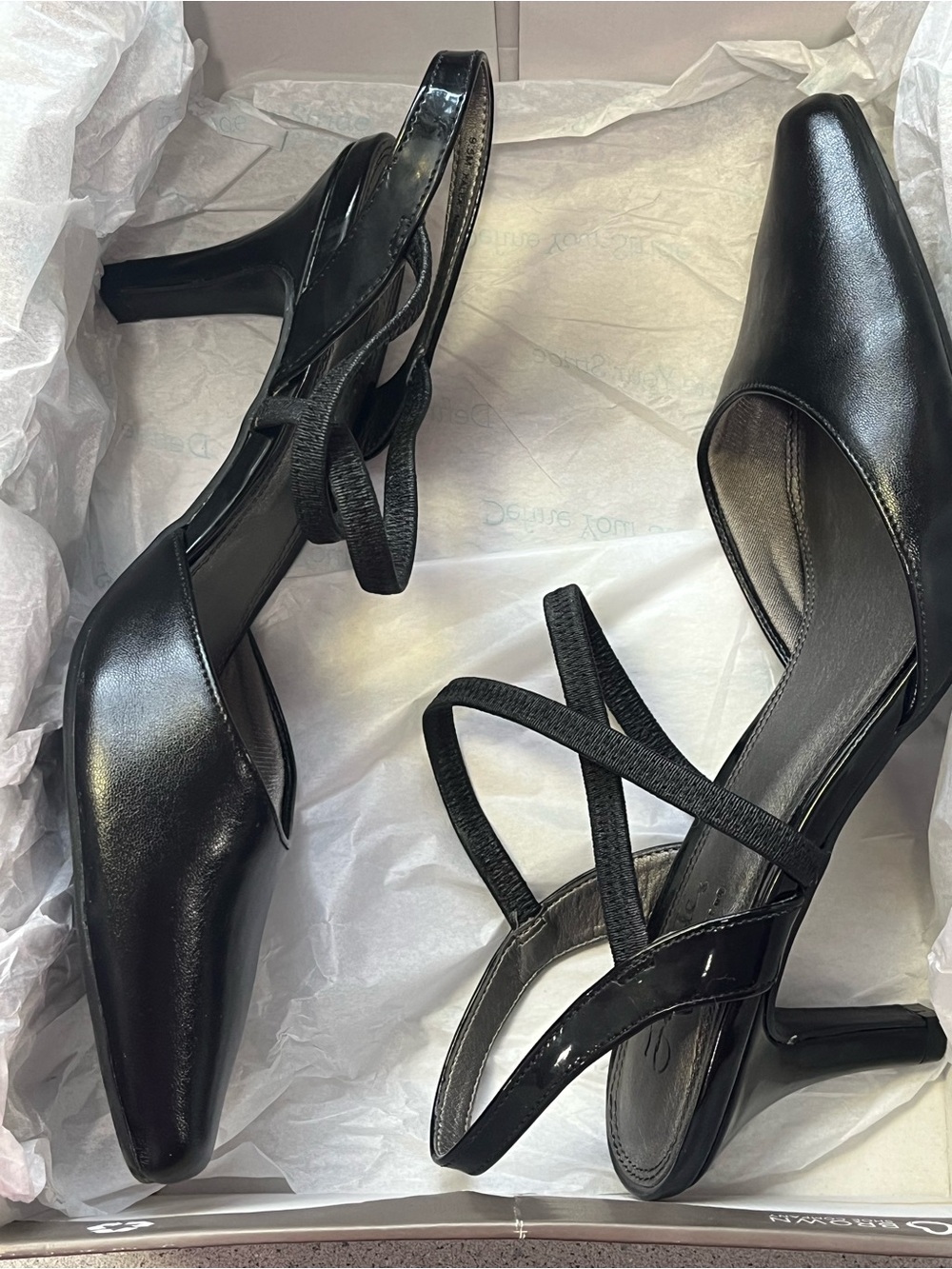 Life Stride Kalea, black Tess/Glory low heeled sling backs